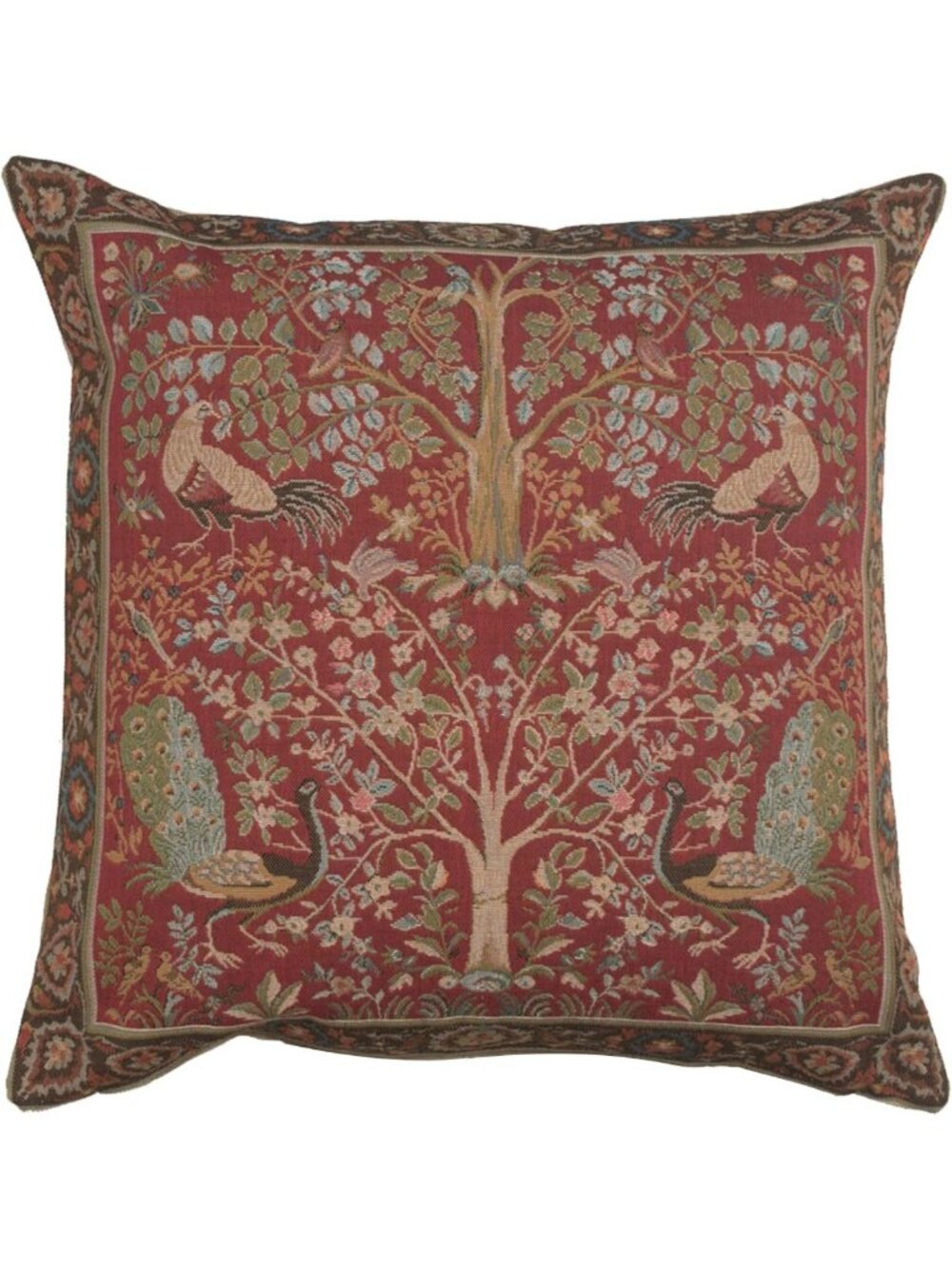 Red Tree Tapestry Throw Pillow Cover 19x19 in | Boho Home Decor Accent